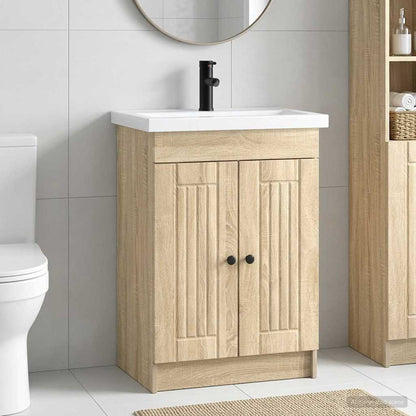 Bathroom Furniture Set Sonoma Oak 56 x 37.5 x 81 cm