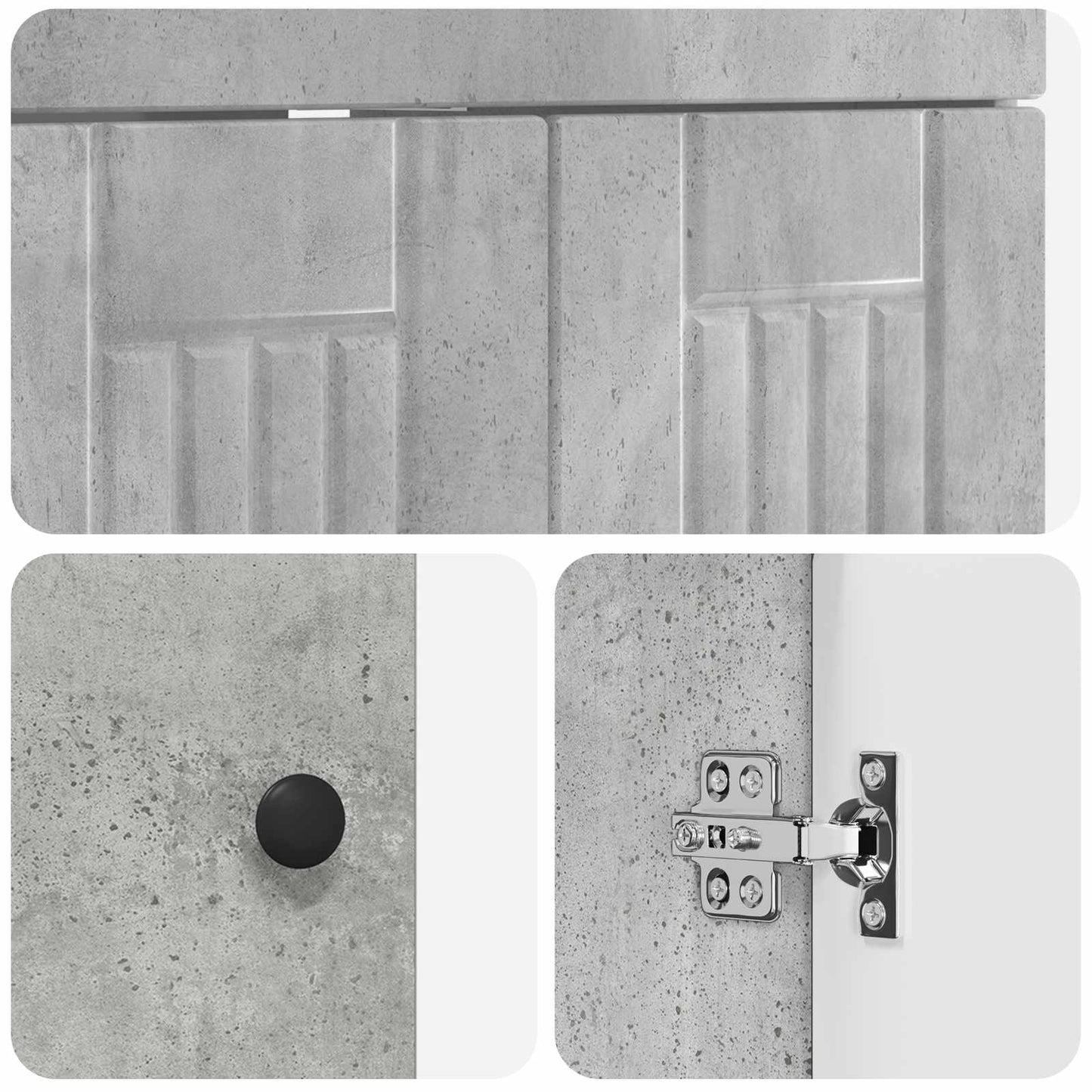 Bathroom Furniture Set Concrete Grey 56 x 37.5 x 81 cm