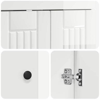 Bathroom Furniture Set High Gloss White 56 x 37.5 x 81 cm