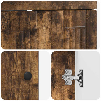 Bathroom Furniture Set Smoked Oak 56 x 37.5 x 81 cm