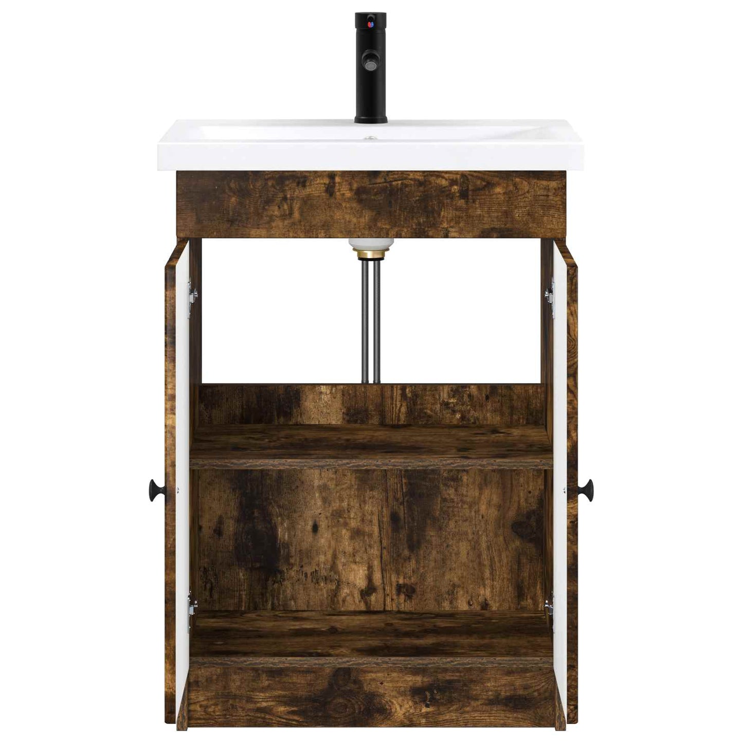 Bathroom Furniture Set Smoked Oak 56 x 37.5 x 81 cm