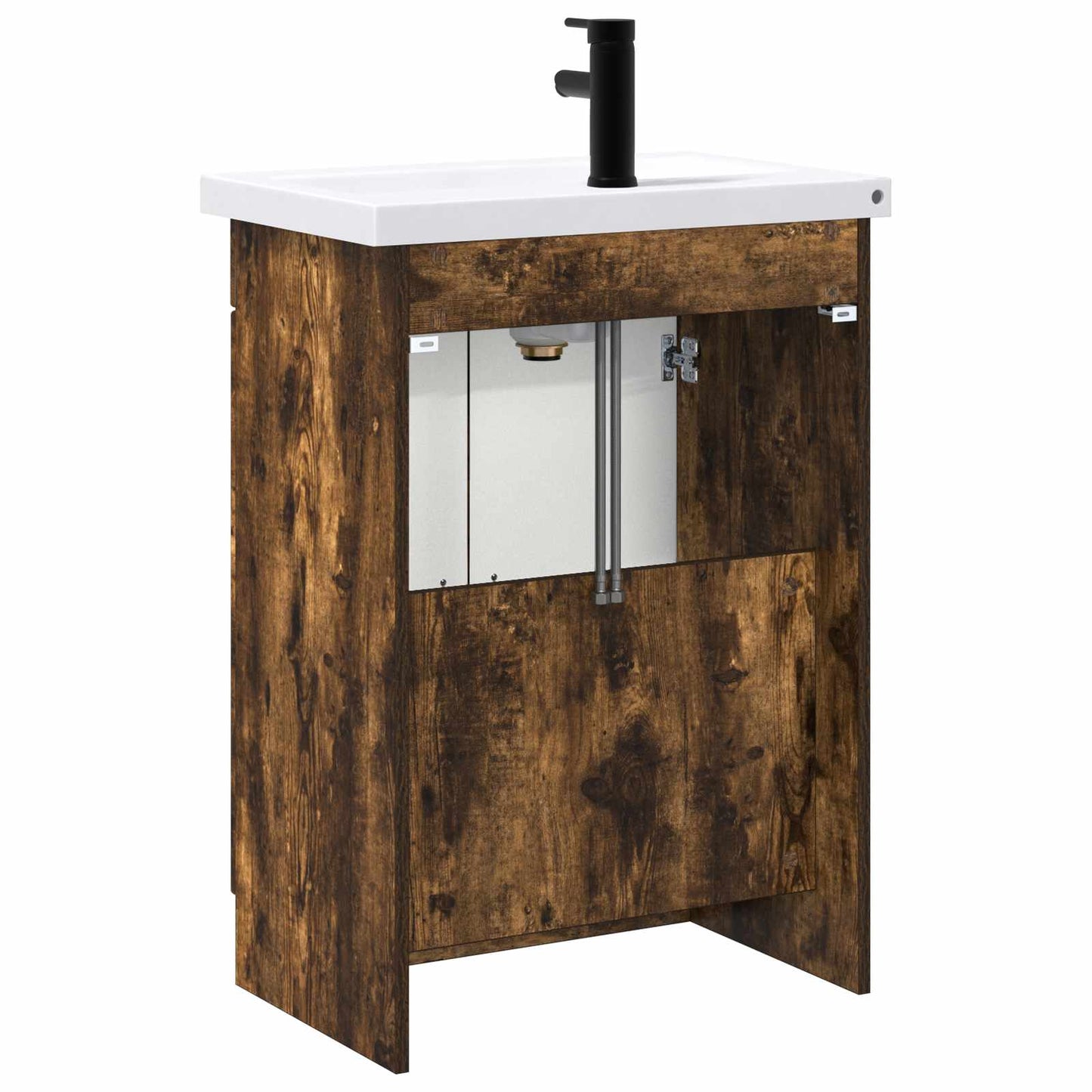 Bathroom Furniture Set Smoked Oak 56 x 37.5 x 81 cm