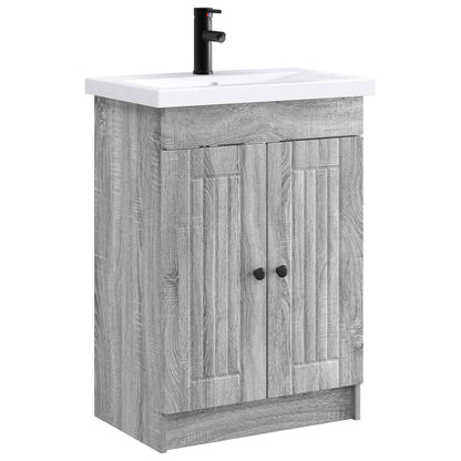 Bathroom Furniture Set Grey Sonoma 56 x 37.5 x 81 cm