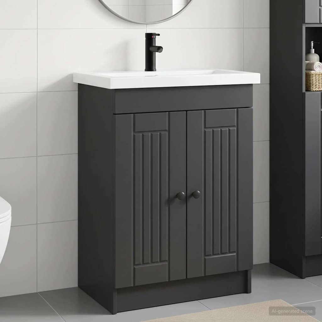 Bathroom Furniture Set Black 78.5 x 37.5 x 81 cm