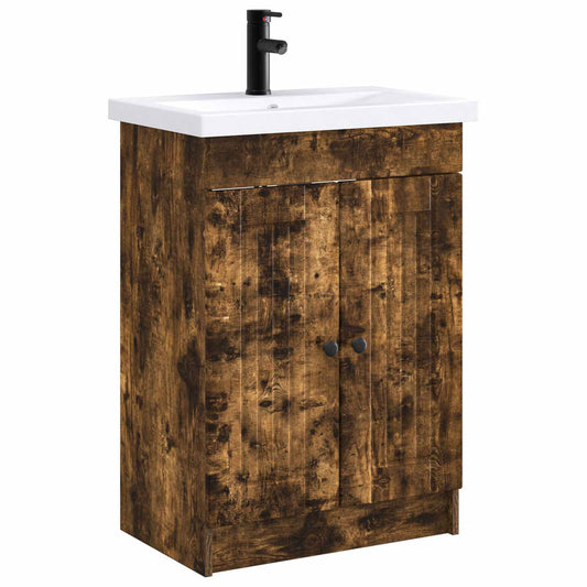 Bathroom Furniture Set Smoked Oak 78.5 x 37.5 x 81 cm