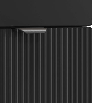 Bathroom Furniture Set Black Engineered Wood