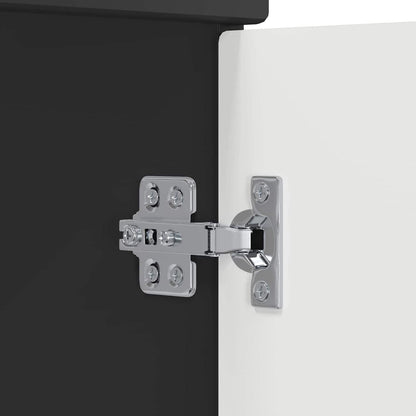 Bathroom Furniture Set Black Engineered Wood