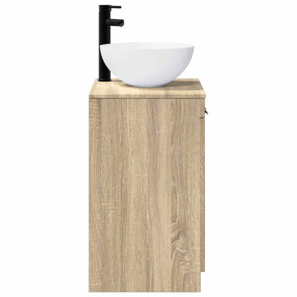 Bathroom Furniture Set Sonoma Oak Engineered Wood