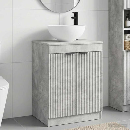 Bathroom Furniture Set Concrete Grey Engineered Wood