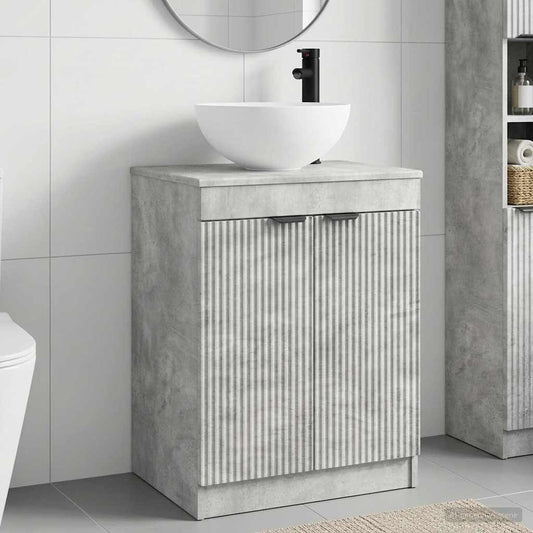 Bathroom Furniture Set Concrete Grey Engineered Wood