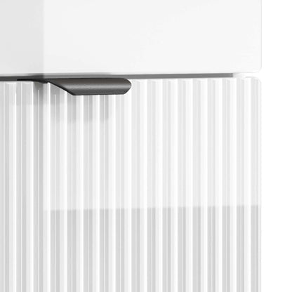 Bathroom Furniture Set High Gloss White Engineered Wood