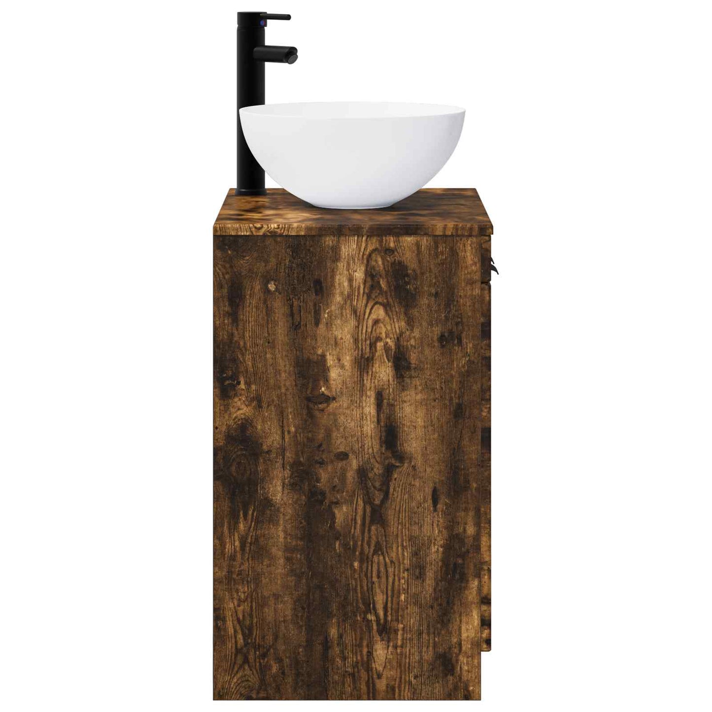 Bathroom Furniture Set Smoked Oak Engineered Wood