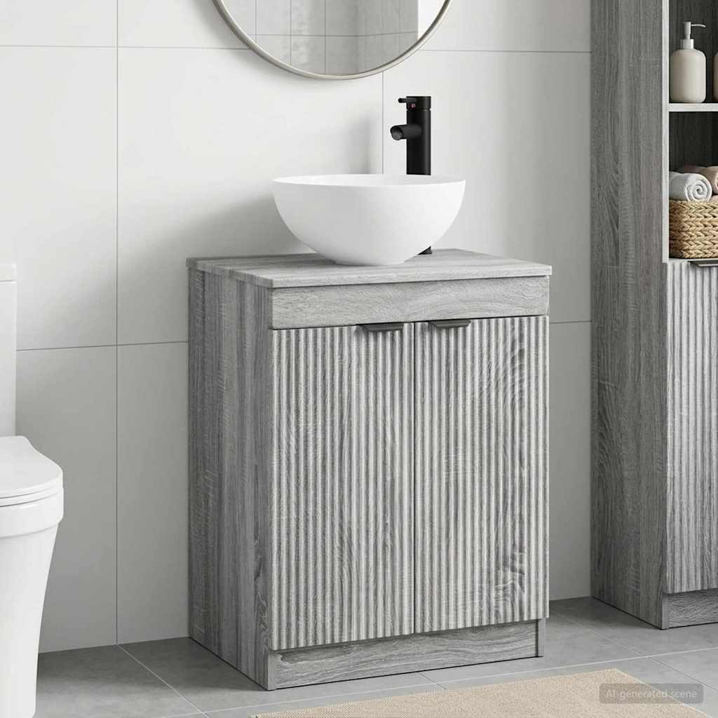 Bathroom Furniture Set Grey Sonoma Engineered Wood