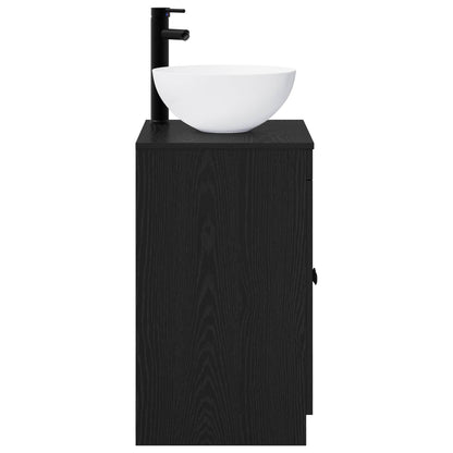 Bathroom Furniture Set Black Oak Engineered Wood