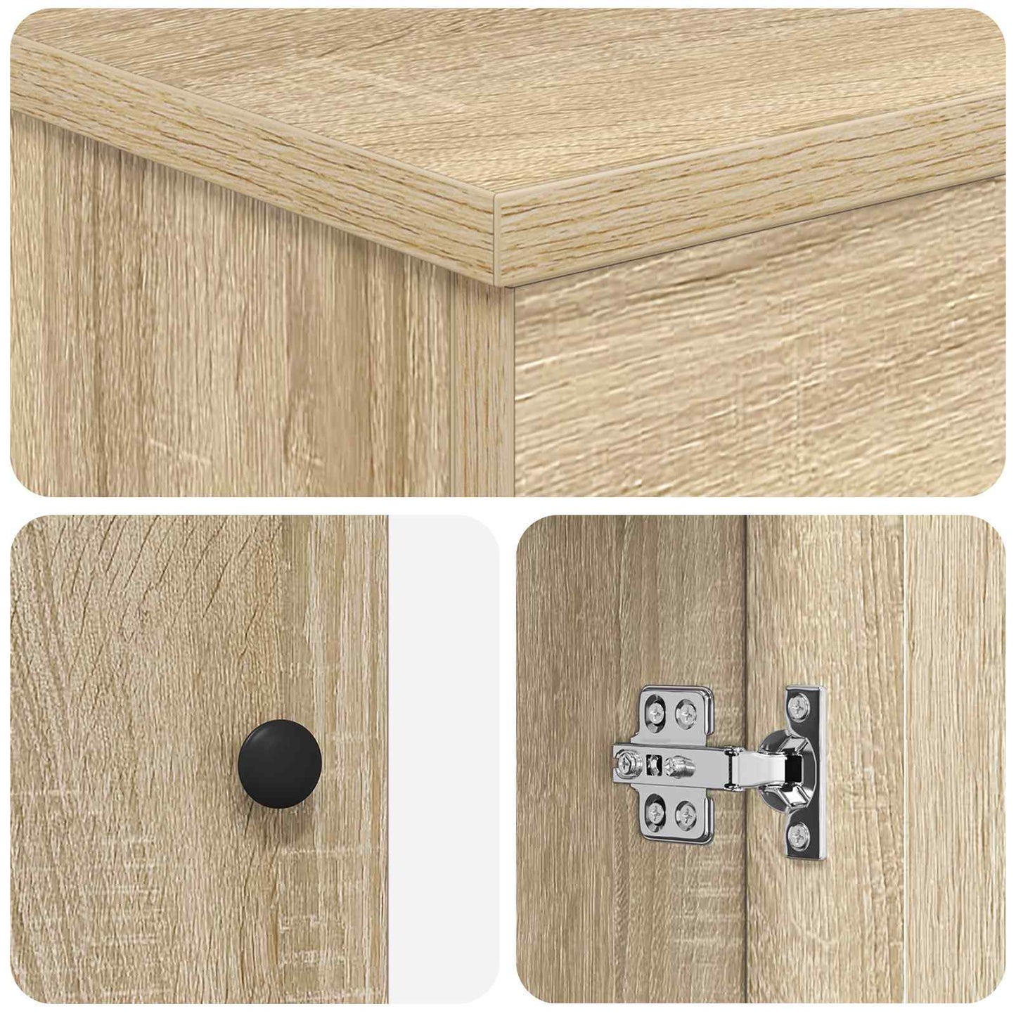 Bathroom Furniture Set Sonoma Oak Engineered Wood