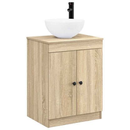 Bathroom Furniture Set Sonoma Oak Engineered Wood