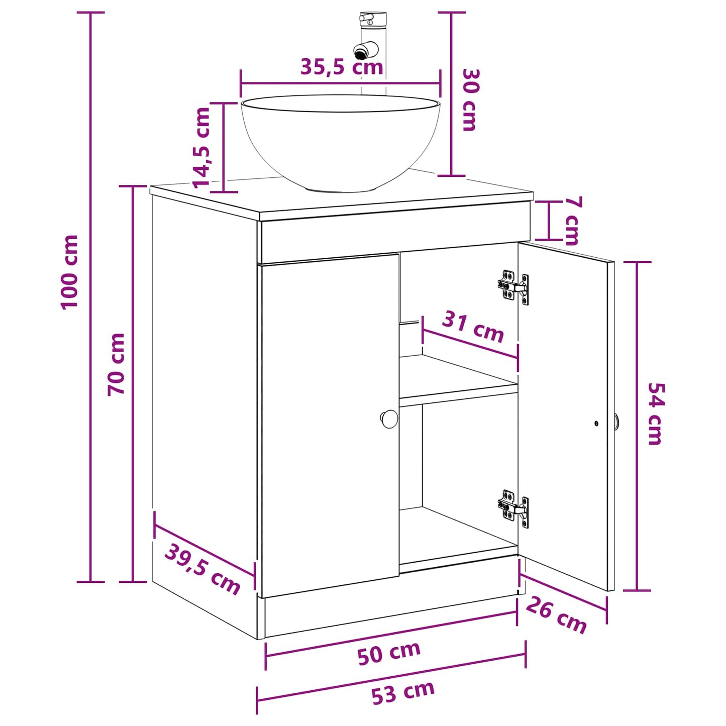 Bathroom Furniture Set Sonoma Oak Engineered Wood