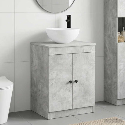 Bathroom Furniture Set Concrete Grey Engineered Wood