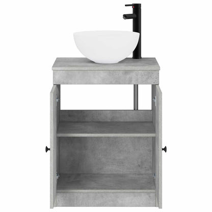 Bathroom Furniture Set Concrete Grey Engineered Wood