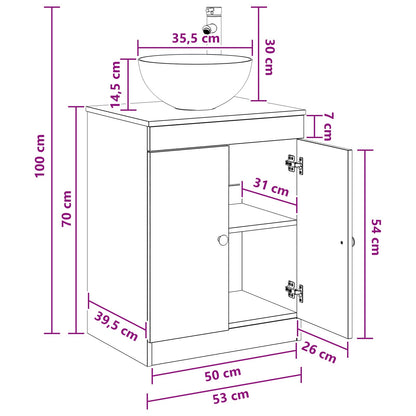 Bathroom Furniture Set Concrete Grey Engineered Wood