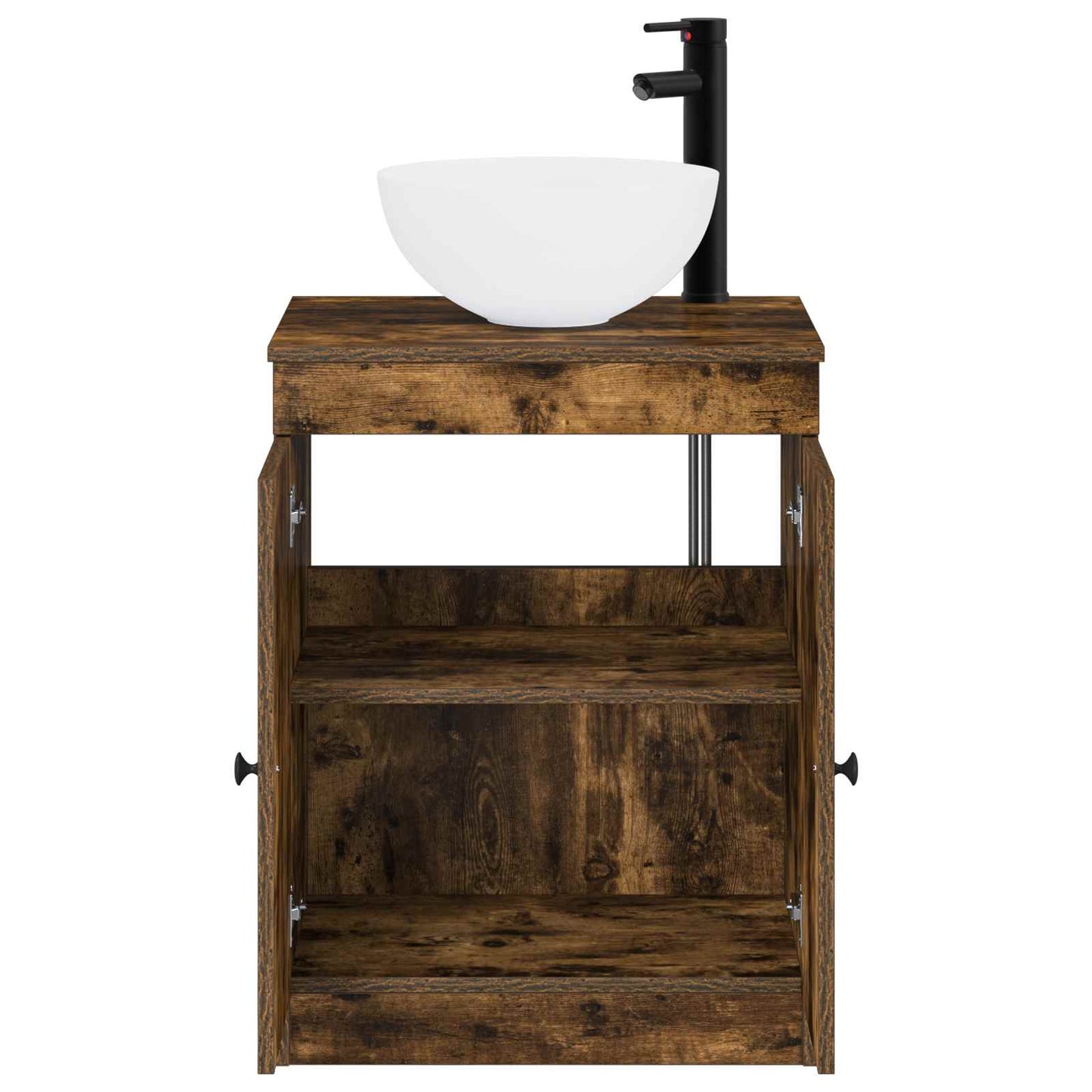 Bathroom Furniture Set Smoked Oak Engineered Wood