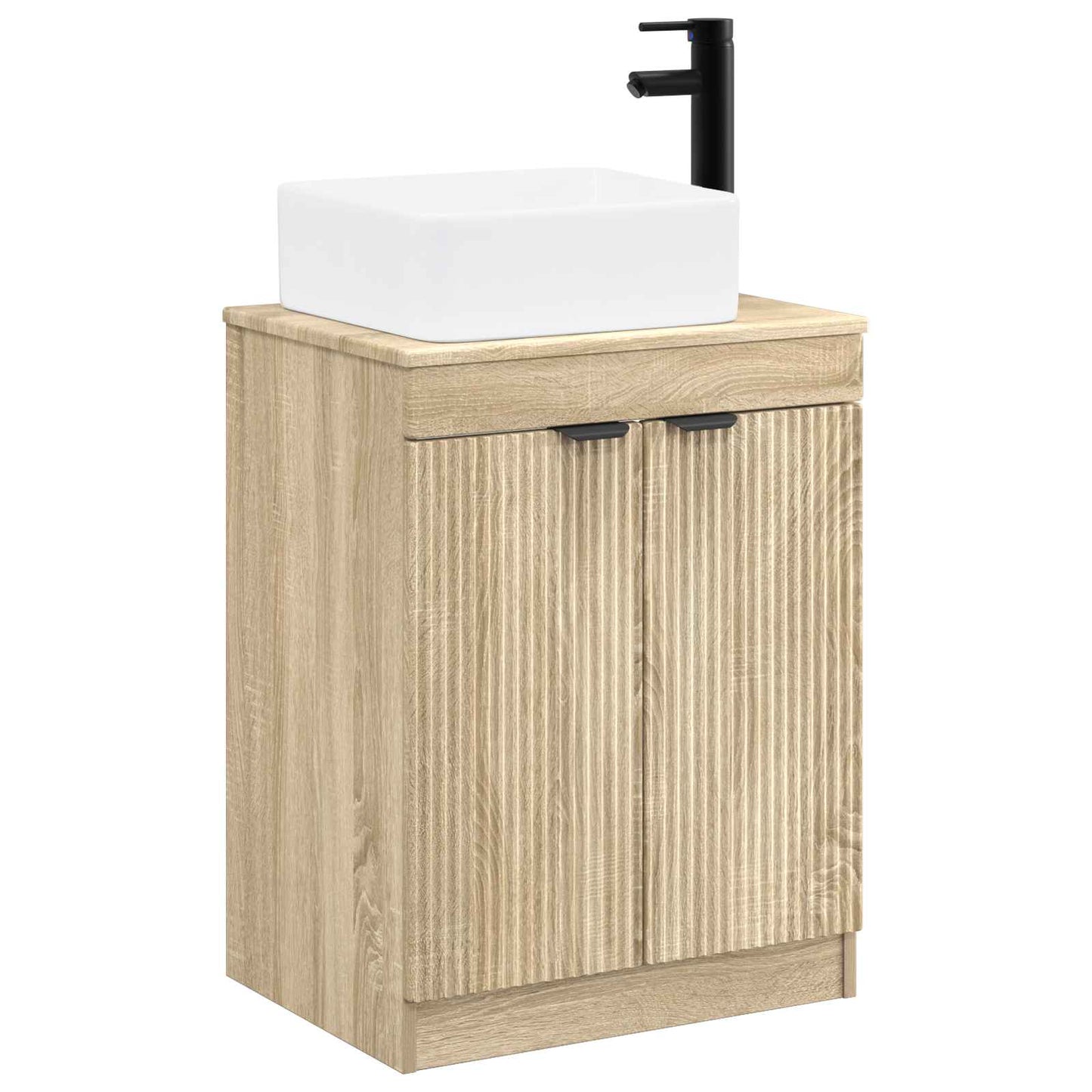 Bathroom Furniture Set Sonoma Oak Engineered Wood