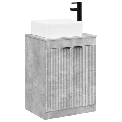 Bathroom Furniture Set Concrete Grey Engineered Wood