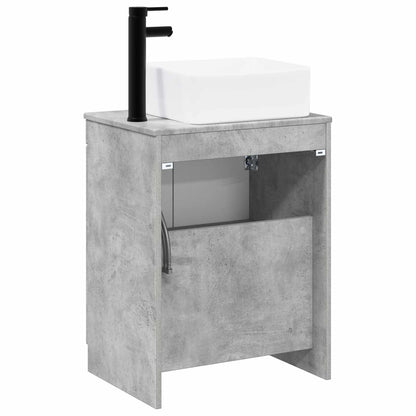 Bathroom Furniture Set Concrete Grey Engineered Wood