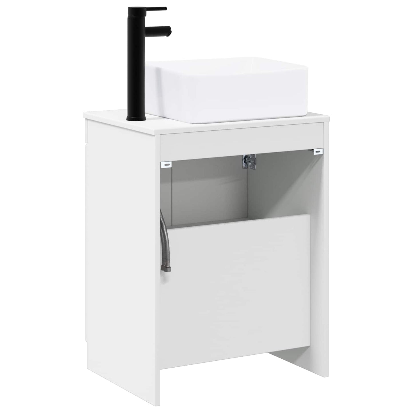 Bathroom Furniture Set High Gloss White Engineered Wood
