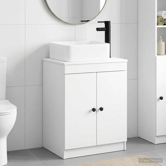 Bathroom Furniture Set White Engineered Wood