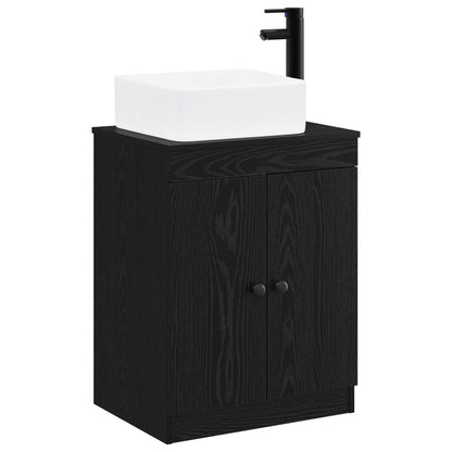 Bathroom Furniture Set Black Oak Engineered Wood