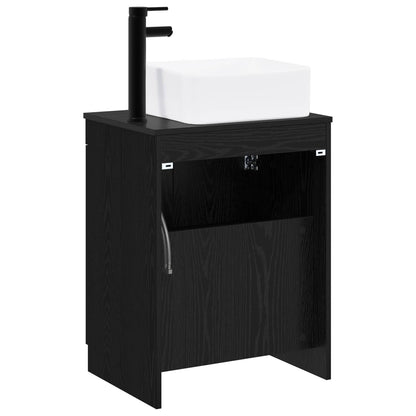Bathroom Furniture Set Black Oak Engineered Wood