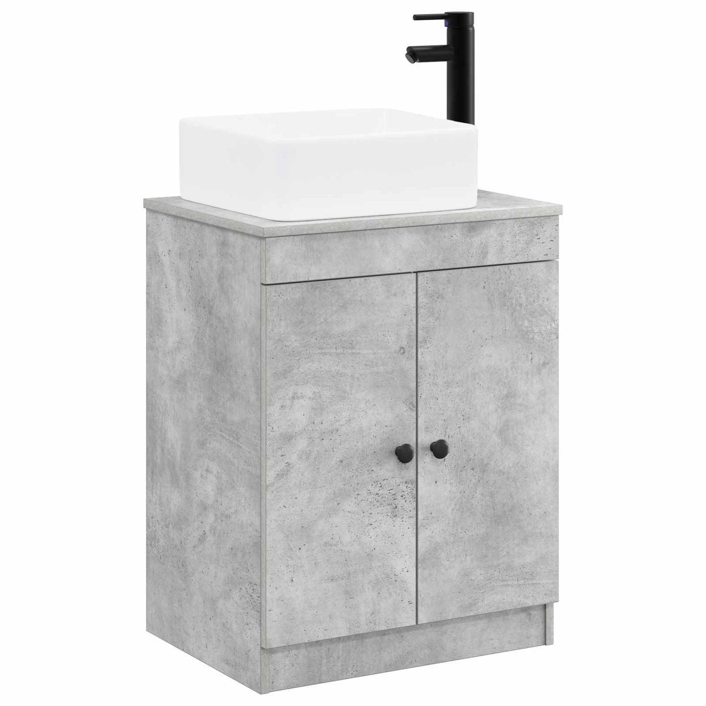 Bathroom Furniture Set Concrete Grey Engineered Wood
