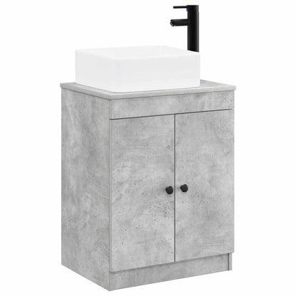 Bathroom Furniture Set Concrete Grey Engineered Wood