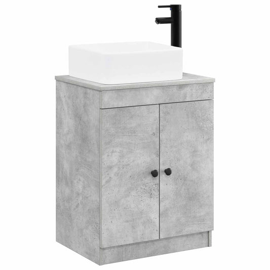 Bathroom Furniture Set Concrete Grey Engineered Wood