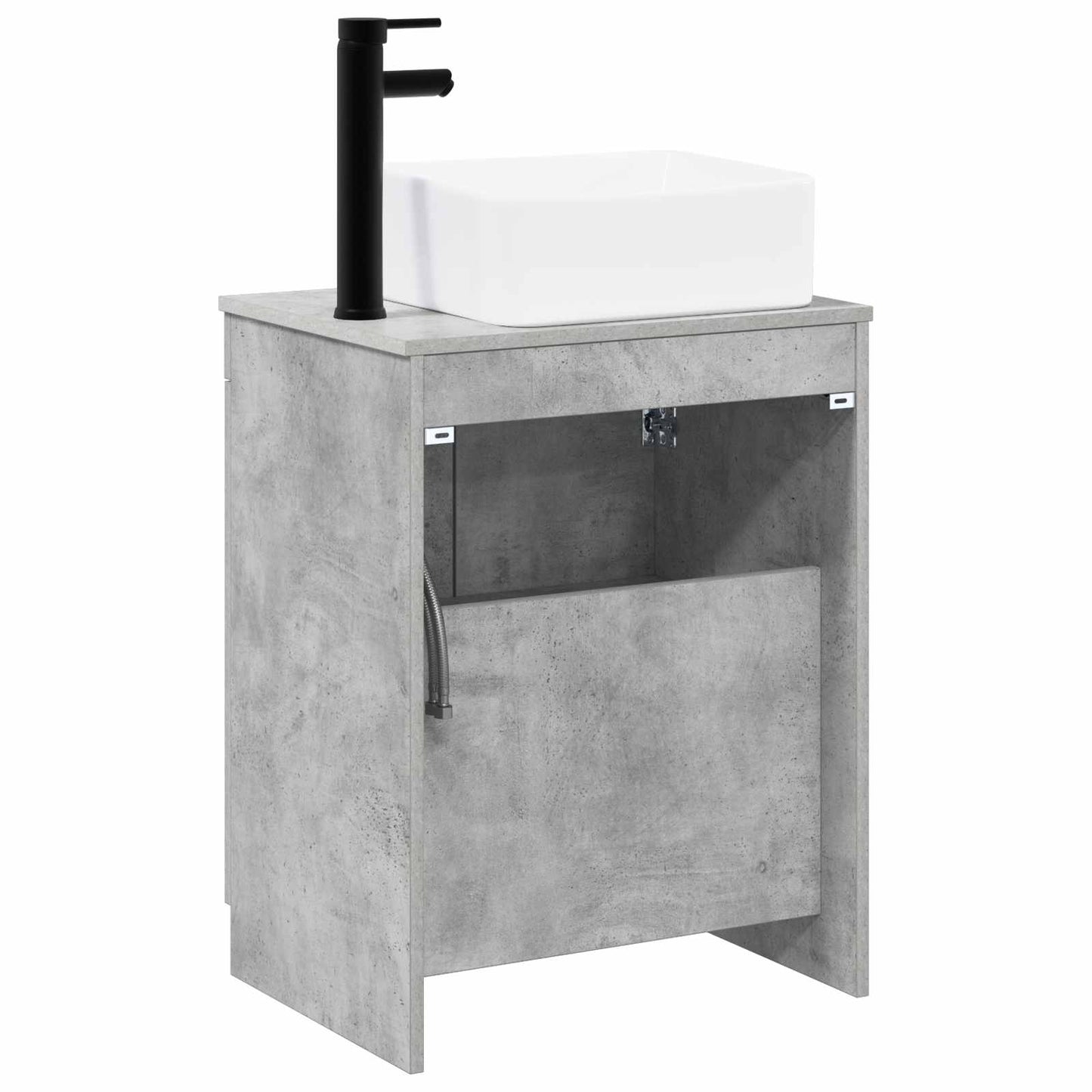 Bathroom Furniture Set Concrete Grey Engineered Wood