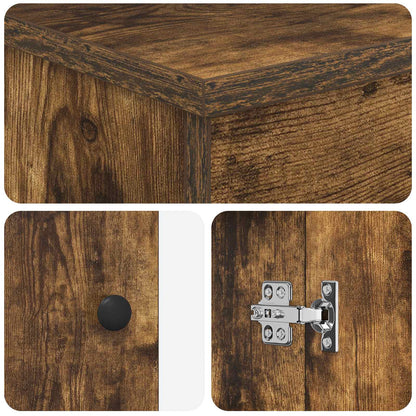 Bathroom Furniture Set Smoked Oak Engineered Wood