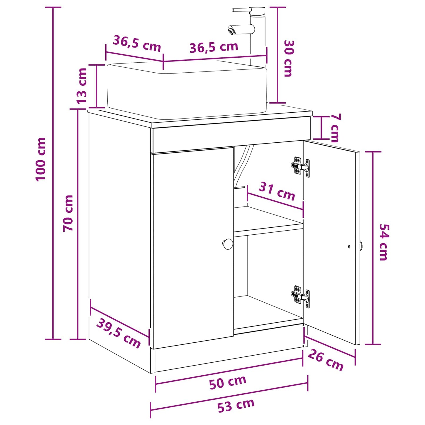 Bathroom Furniture Set Smoked Oak Engineered Wood