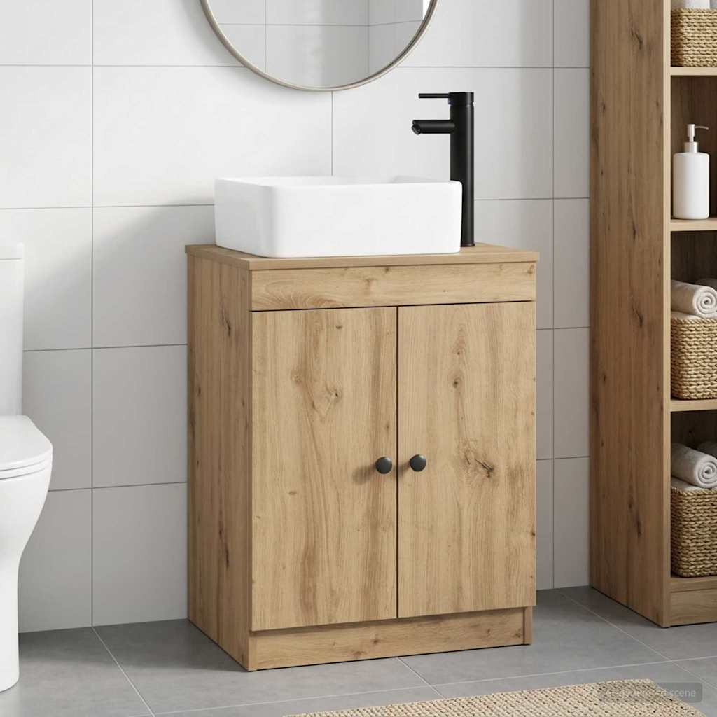 Bathroom Furniture Set Artisan Oak Engineered Wood