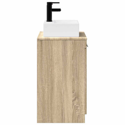Bathroom Furniture Set Sonoma Oak Engineered Wood