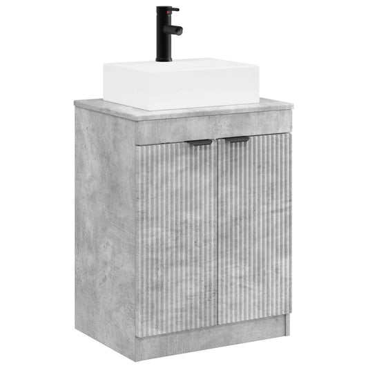 Bathroom Furniture Set Concrete Grey Engineered Wood