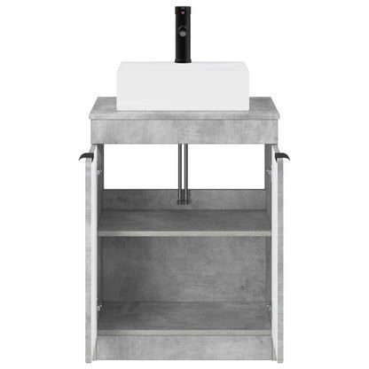 Bathroom Furniture Set Concrete Grey Engineered Wood