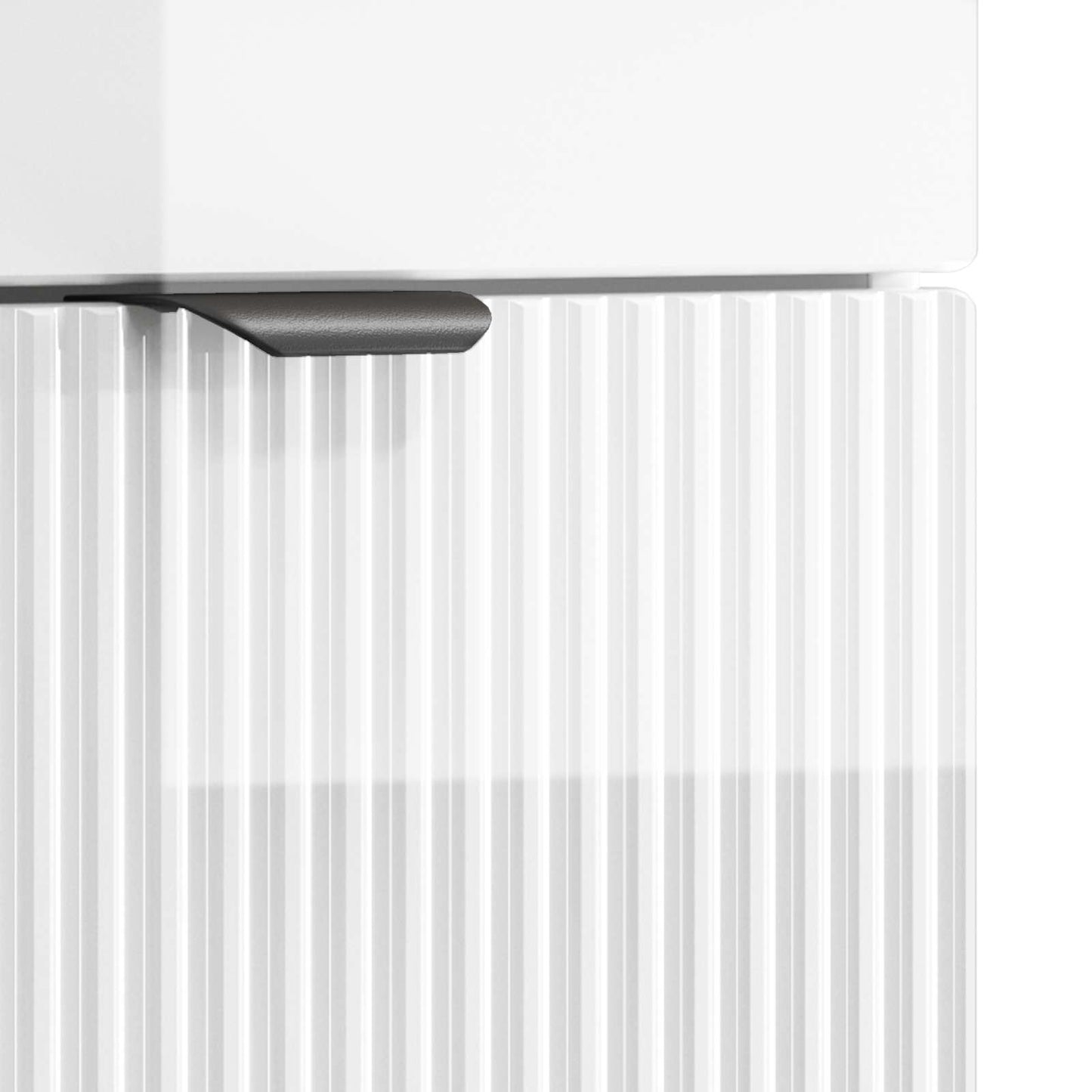 Bathroom Furniture Set High Gloss White Engineered Wood