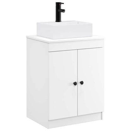 Bathroom Furniture Set White Engineered Wood
