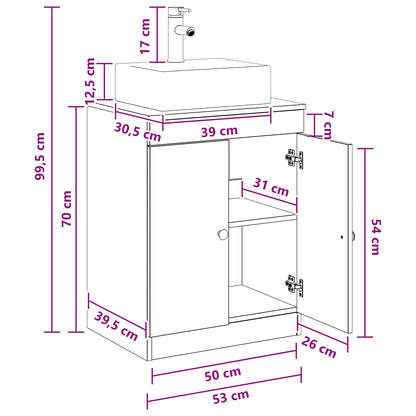 Bathroom Furniture Set White Engineered Wood