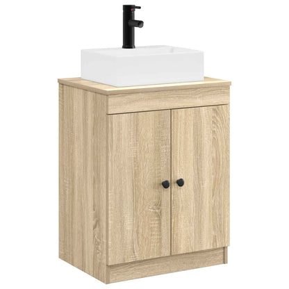 Bathroom Furniture Set Sonoma Oak Engineered Wood