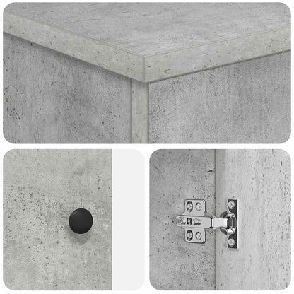 Bathroom Furniture Set Concrete Grey Engineered Wood