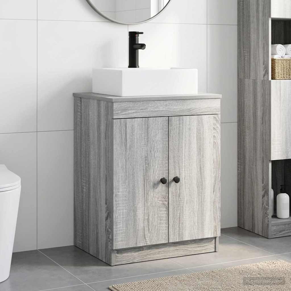 Bathroom Furniture Set Grey Sonoma Engineered Wood