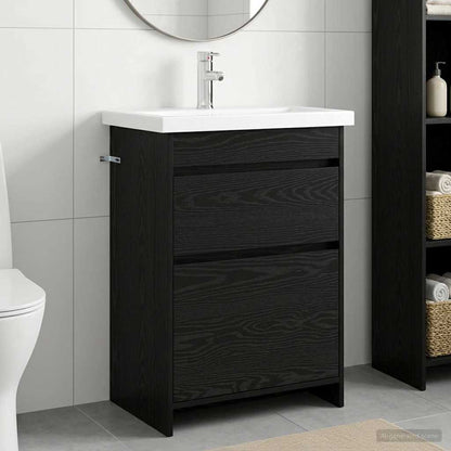 Bathroom Furniture Set Black Oak 61 x 40 x 84.5 cm