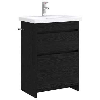 Bathroom Furniture Set Black Oak 61 x 40 x 84.5 cm